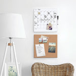 Frameless Tile Board Value Pack, (1) Tan Bulletin Board, (1) White Magnetic Dry Erase Planning Board, 14" x 14"