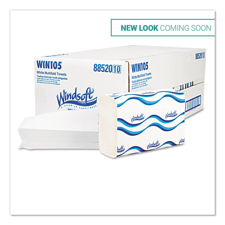 Multifold Paper Towels, 1-Ply, White, 9.25 x 9.5, 250/Pack, 16 Packs/Carton