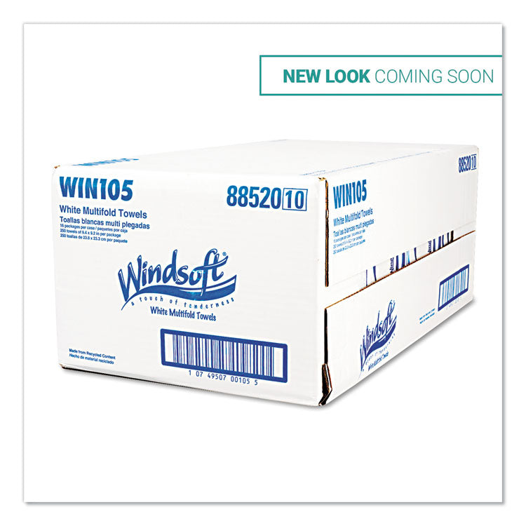 Multifold Paper Towels, 1-Ply, White, 9.25 x 9.5, 250/Pack, 16 Packs/Carton