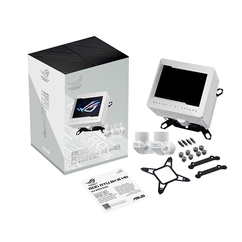 Asus ROG RYUJIN 120mm Fluid Shield Bearing Liquid Cooling Systems with RGB Lighting (ROG RYUJIN III WB WHT)