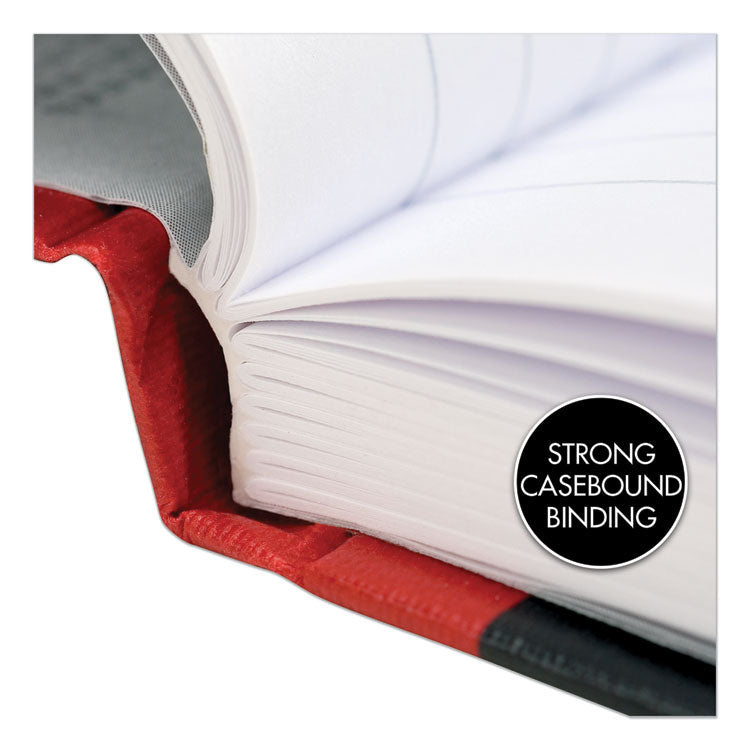 Hardcover Casebound Notebooks, SCRIBZEE Compatible, 1-Subject, Wide/Legal Rule, Black/Red Cover, (96) 11.75 x 8.25 Sheets