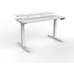 VersaDesk PowerLift Split-Level 48"W Electric Rectangular Adjustable Standing Desk, White (PL2SD4830-WW)