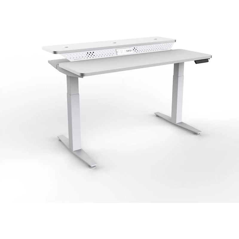 VersaDesk PowerLift Split-Level 48"W Electric Rectangular Adjustable Standing Desk, White (PL2SD4830-WW)