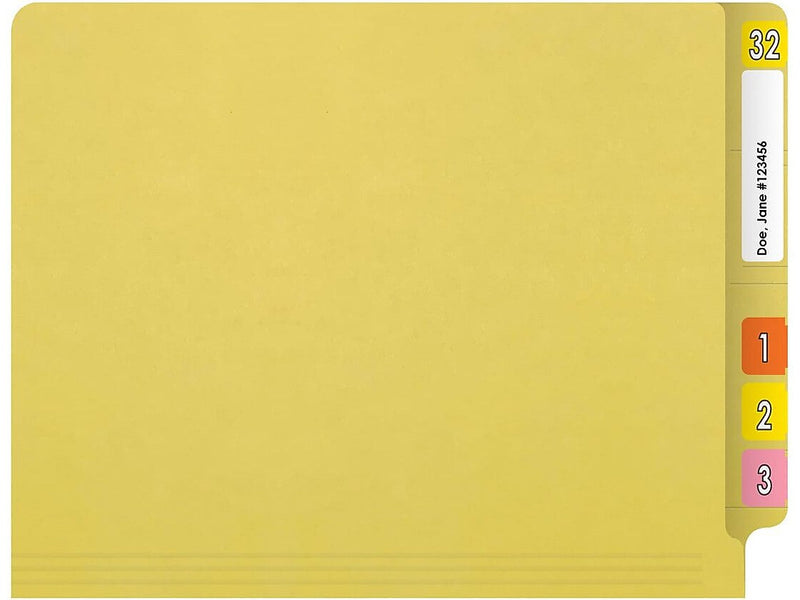 Medical Arts Press Reinforced End Tab File Folder, Straight Cut, Letter-Size, Yellow, 250/Carton (S-01602-YLW-B)