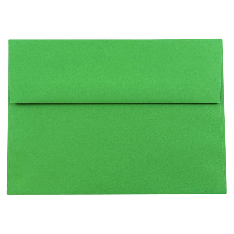 JAM Paper A8 Booklet Envelope 5 1/2" x 8 1/8", Green, 100/Pack (95625d)