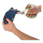 CarboTitanium Bonded Scissors, 9" Long, 4.5" Cut Length, Offset White/Green Handle