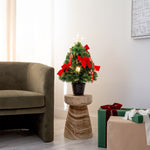 Nearly Natural 24-in Pre-Lit Fiber Optic Classic Star Topped Artificial Christmas Tree with Decorative Planter (T4751)