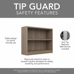 Bush Furniture Universal 30"H 2-Shelf Bookcase with Adjustable Shelf, Ash Gray Laminated Wood (WL12426)
