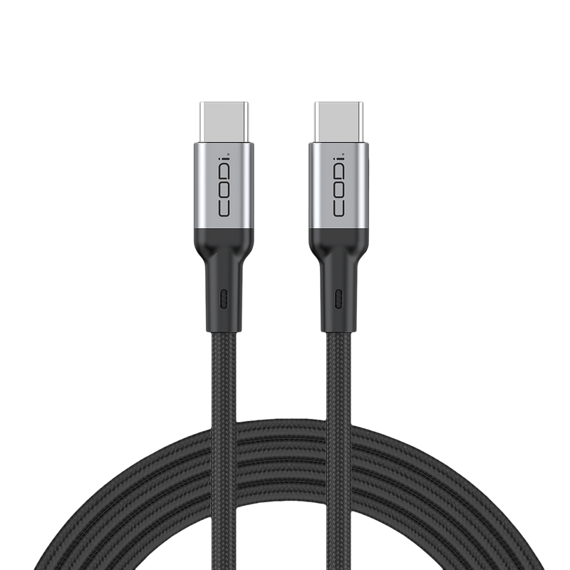 CODi 6' USB-C to USB-C Braided Nylon Charge & Sync Cable, Black (A01069)