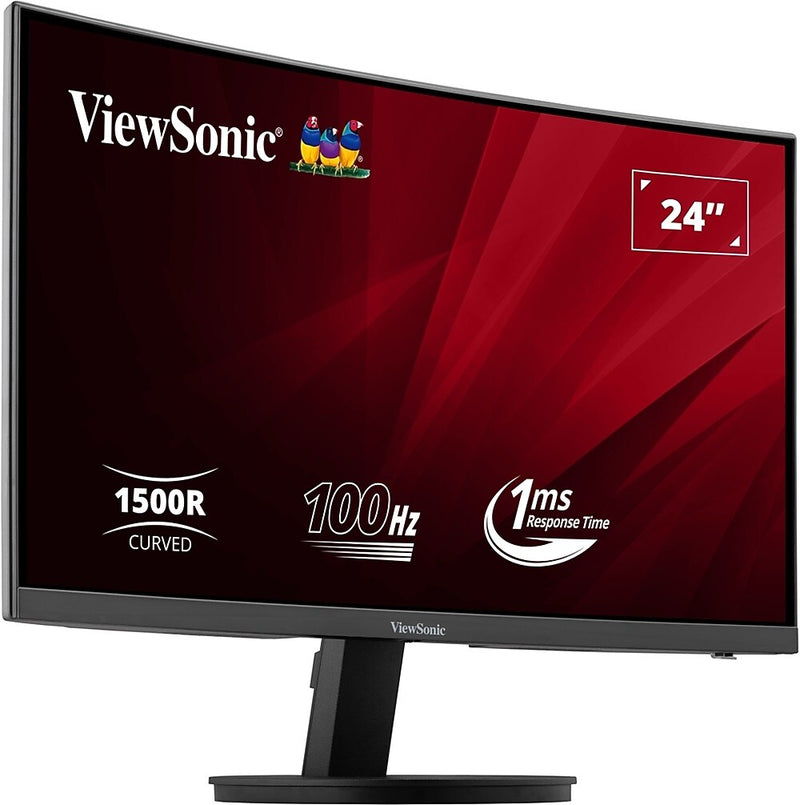 ViewSonic VA Series 24" Curved 100 Hz LED Monitor, Black (VA2416C)