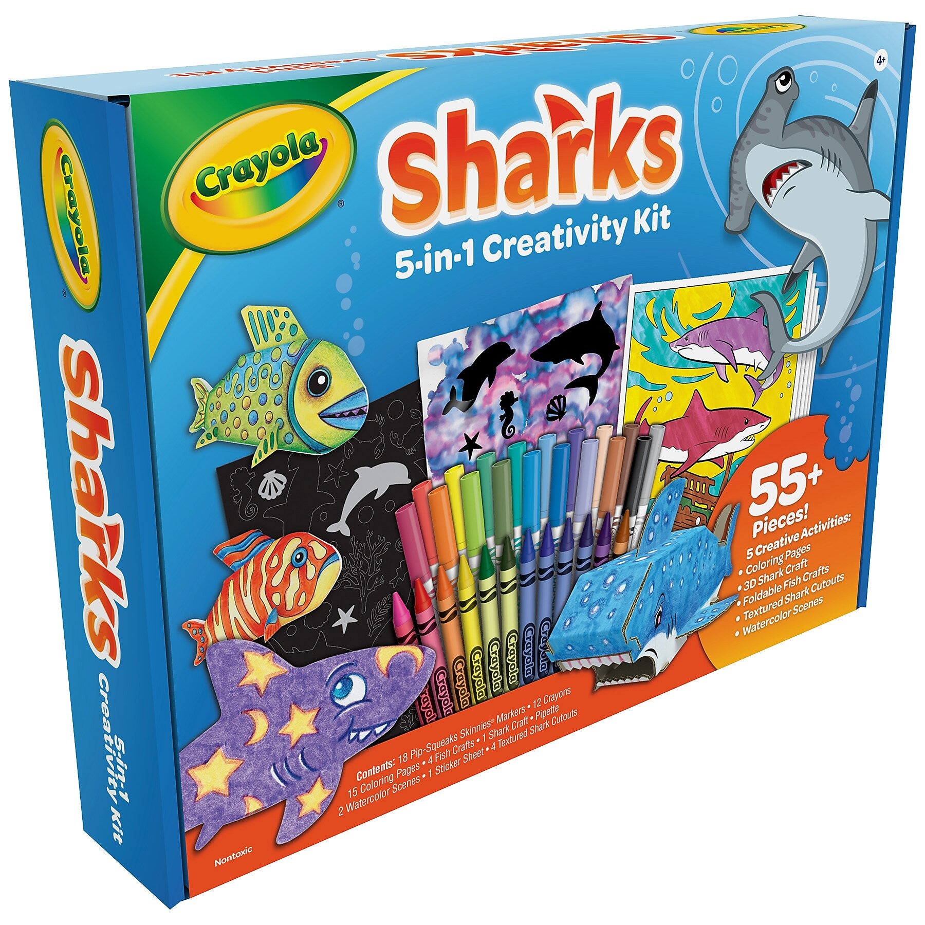 Crayola Sharks 5-in-1 Creativity Kit, 55/Set (BIN40760)
