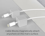 Function101 Desk Mat Pro + 2 Magnetic Cable Block Managers, 31" x 16", Gray (F101-DMPG2)