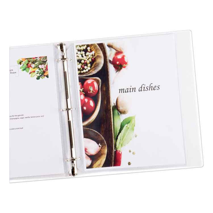 Heavyweight Easy Load Non-Glare Sheet Protector, Side: 3-Hole Punched, Top Load 8.5 x 11 Insert, Clear Front, 100/Box