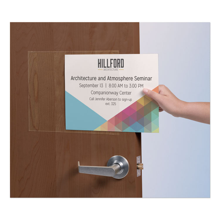 Removable Self-Adhesive Clear Display Protector, 8.5 x 11 Insert, Diamond Clear, 10/Pack