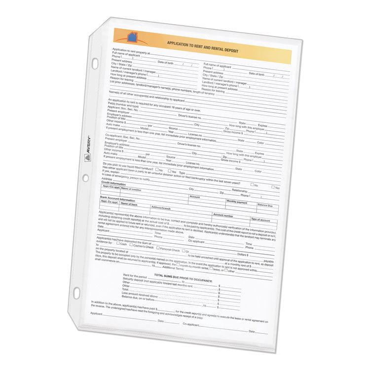 Heavyweight Easy Load Diamond Clear Sheet Protector, Side: 3-Hole Punched, Top Load 8.5 x 14 Insert, Clear Front, 25/Pack