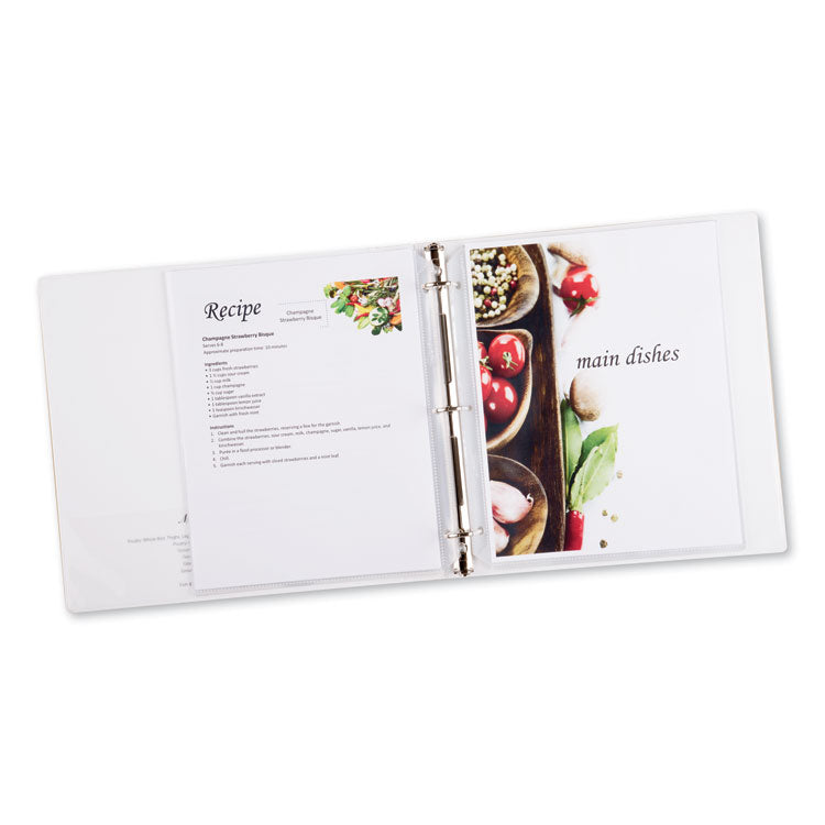 Heavyweight Easy Load Diamond Clear Sheet Protector, Side: 3-Hole Punched, Top Load 8.5 x 11 Insert, Clear Front, 200/Box