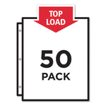 Super Heavyweight Easy Load Non-Glare Sheet Protector, Side: 3-Hole Punched, Top Load 8.5 x 11 Insert, Clear Front, 50/Box