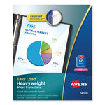Heavyweight Easy Load Diamond Clear Sheet Protector, Side: 3-Hole Punched, Top Load 8.5 x 11 Insert, Clear Front, 50/Box