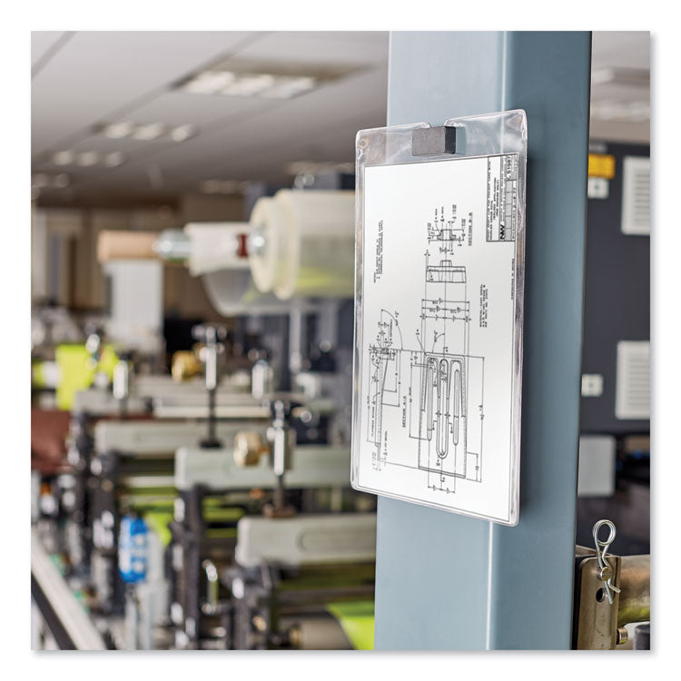 Heavyweight Clear Vinyl Envelope with Thumb Notch, 12 x 9, Clear, 10/Pack