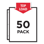 Economy Weight Sheet Protector, Light-Duty, Side: 3-Hole Punched, Top Load 8.5 x 11 Insert, Clear Front, 50/Box
