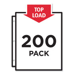 Heavyweight Easy Load Non-Glare Sheet Protector, Side: 3-Hole Punched, Top Load 8.5 x 11 Insert, Clear Front, 100/Box