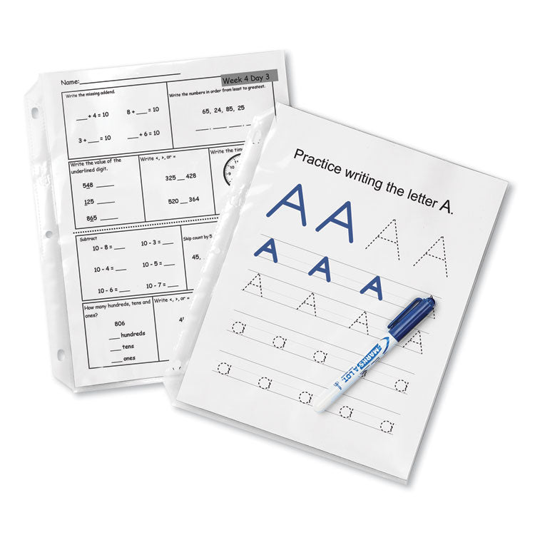 Super Heavyweight Easy Load Diamond Clear Sheet Protector, Side: 3-Hole Punched, Top Load 8.5 x 11 Insert, Clear, 50/Box