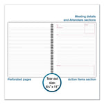 Wirebound Guided Business Notebook, Meeting Note Format, Dark Gray Linen Cover, (80) 11 x 8.25 Sheets