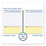 Wirebound Guided Business Notebook, QuickNotes List-Management Format, Dark Gray Linen Cover, (80) 11 x 8.5 Sheets