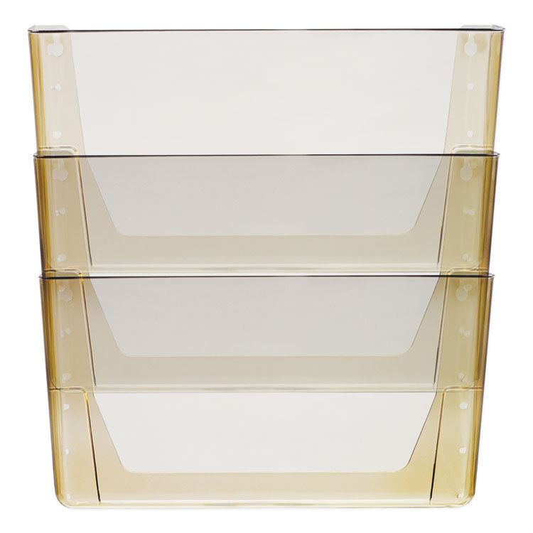 Wall File, 3 Sections, Legal Size, 16" x 4" x 14", Smoke, 3/Set