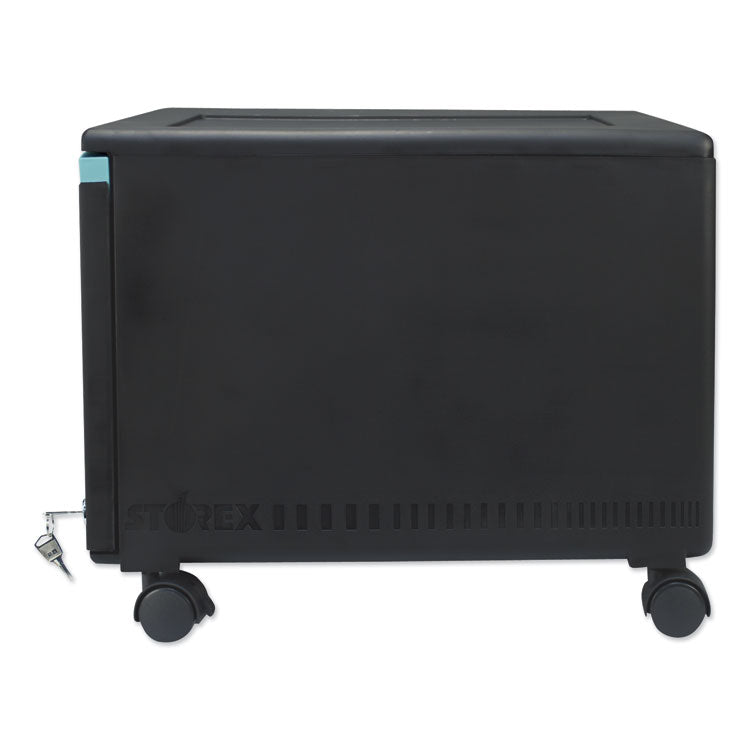 Single-Drawer Mobile Filing Cabinet, 1 Legal/letter-Size File Drawer, Black/teal, 14.75" X 18.25" X 12.75"