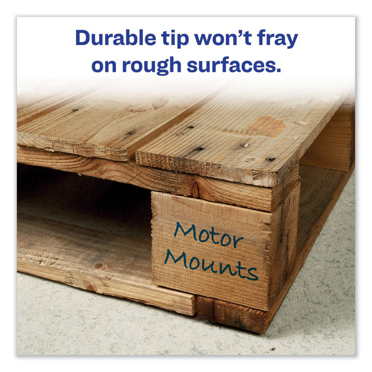 Marks A Lot Large Desk-Style Permanent Marker, Broad Chisel Tip, Blue, Dozen (8886)