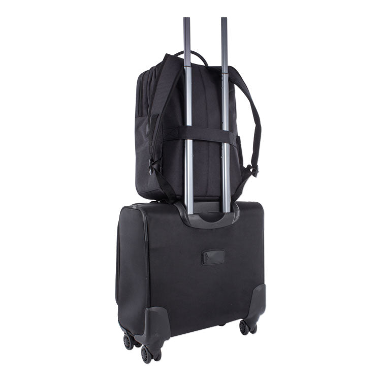 Cadence 2 Section Business Backpack, Fits Devices Up to 15.6", Polyester, 6 x 6 x 17, Charcoal