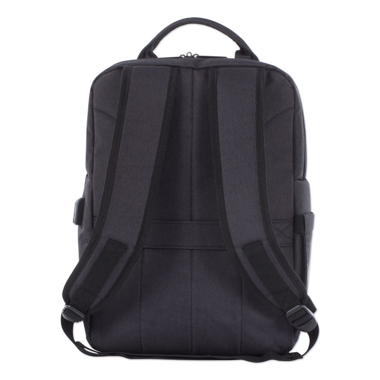 Cadence 2 Section Business Backpack, Fits Devices Up to 15.6", Polyester, 6 x 6 x 17, Charcoal