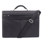 Milestone Briefcase, Fits Devices Up to 15.6", Leather, 5 x 5 x 12, Black