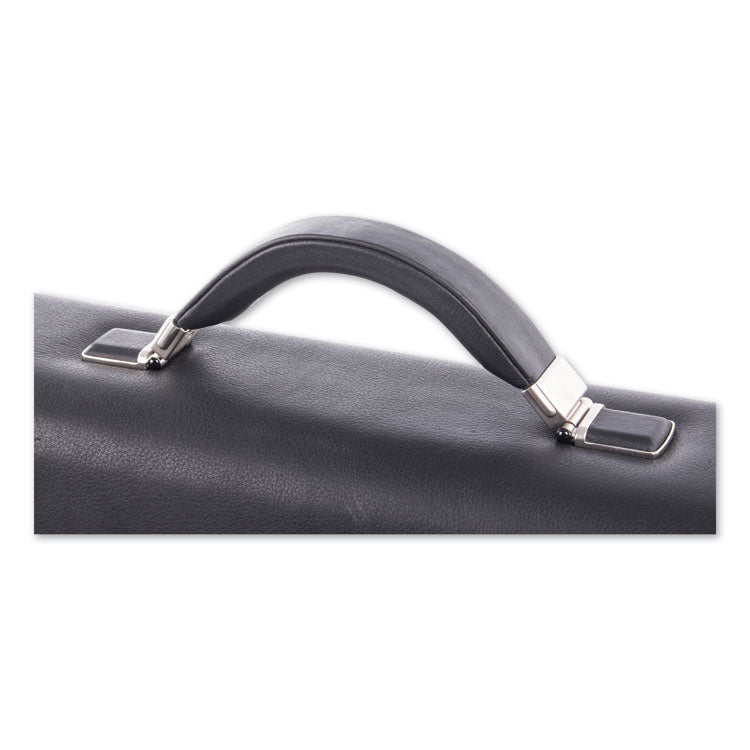 Milestone Briefcase, Fits Devices Up to 15.6", Leather, 5 x 5 x 12, Black