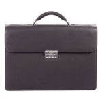 Milestone Briefcase, Fits Devices Up to 15.6", Leather, 5 x 5 x 12, Brown