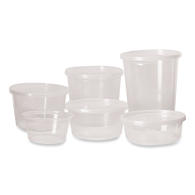 Fabri-Kal Microwavable Deli Containers, 12 oz, 4.6 Diameter x 2.3 h, Clear, Plastic, 500/Carton