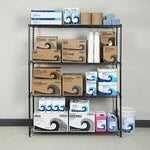 Alera All-Purpose Wire Shelving Starter Kit, 4-Shelf, 60 X 18 X 72, Black Anthracite+