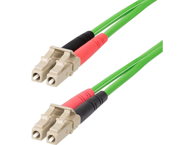 StarTech 15m (49.2ft) LC to LC (UPC) Duplex OM5 Multimode Fiber Optic Patch Cable, 50/125, Green (LCLCL-15M-OM5-FIBER)