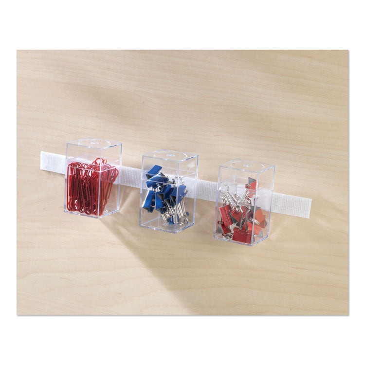 Sticky-Back Fasteners With Dispenser, Removable Adhesive, 0.75" X 15 Ft, White