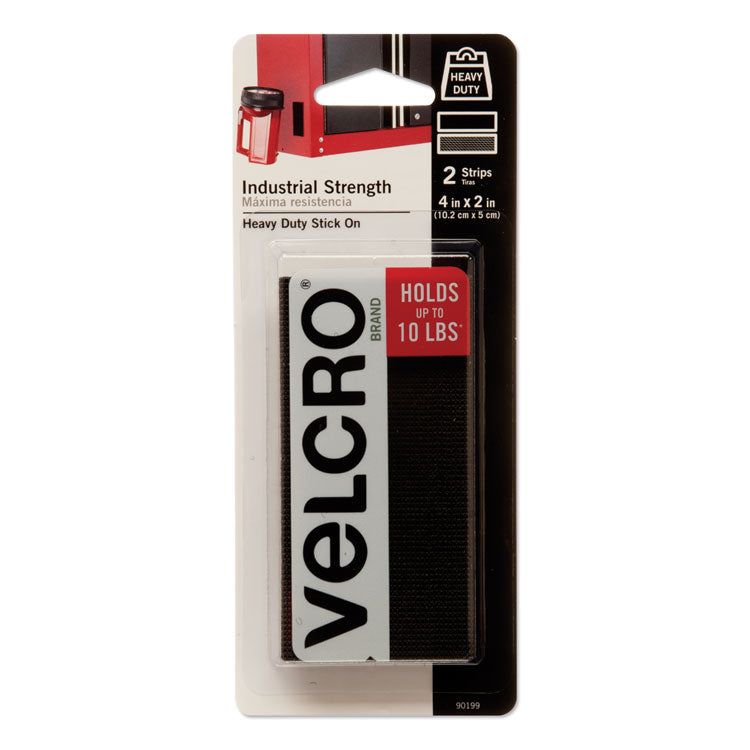 Industrial-Strength Heavy-Duty Fasteners, 2" X 4", Black, 2/pack