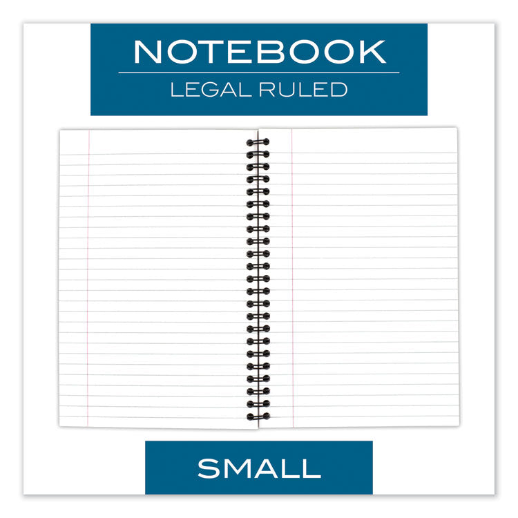 Wirebound Business Notebook, 1-Subject, Wide/Legal Rule, Black Linen Cover, (80) 8 x 5 Sheets