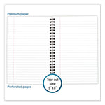 Wirebound Business Notebook, 1-Subject, Wide/Legal Rule, Black Linen Cover, (80) 8 x 5 Sheets