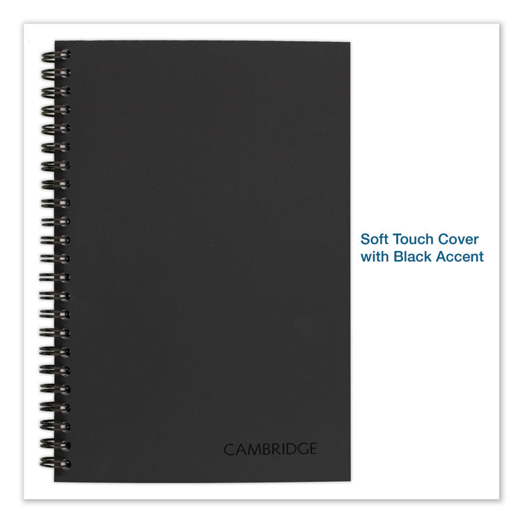 Wirebound Business Notebook, 1-Subject, Wide/Legal Rule, Black Linen Cover, (80) 8 x 5 Sheets
