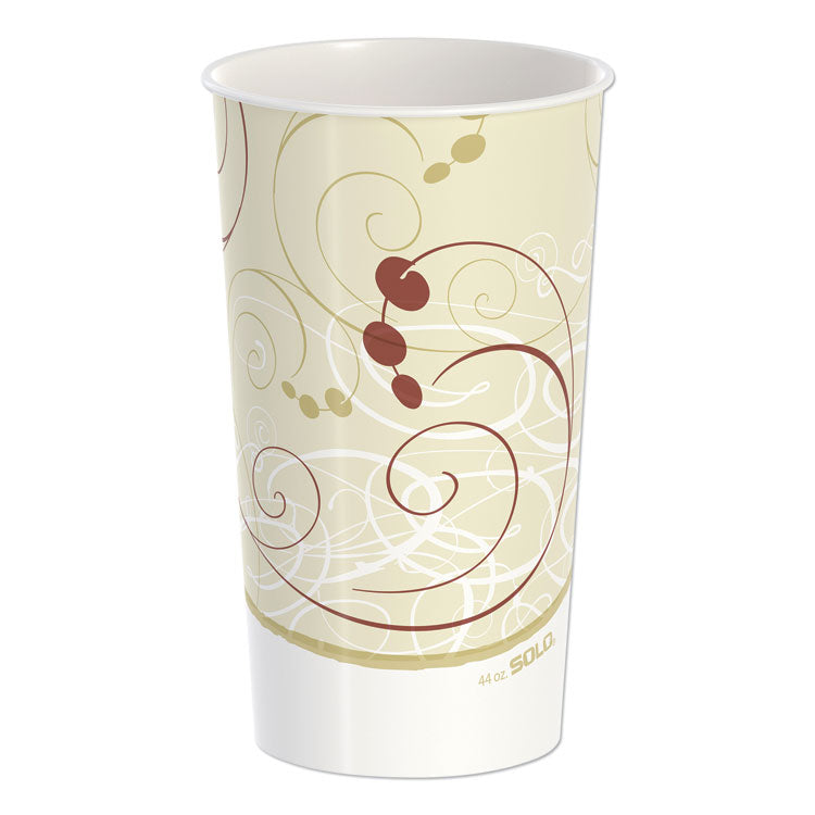 Double Sided Poly Paper Cold Cups, 44 oz, Symphony Design, 40/Pack, 12 Packs/Carton