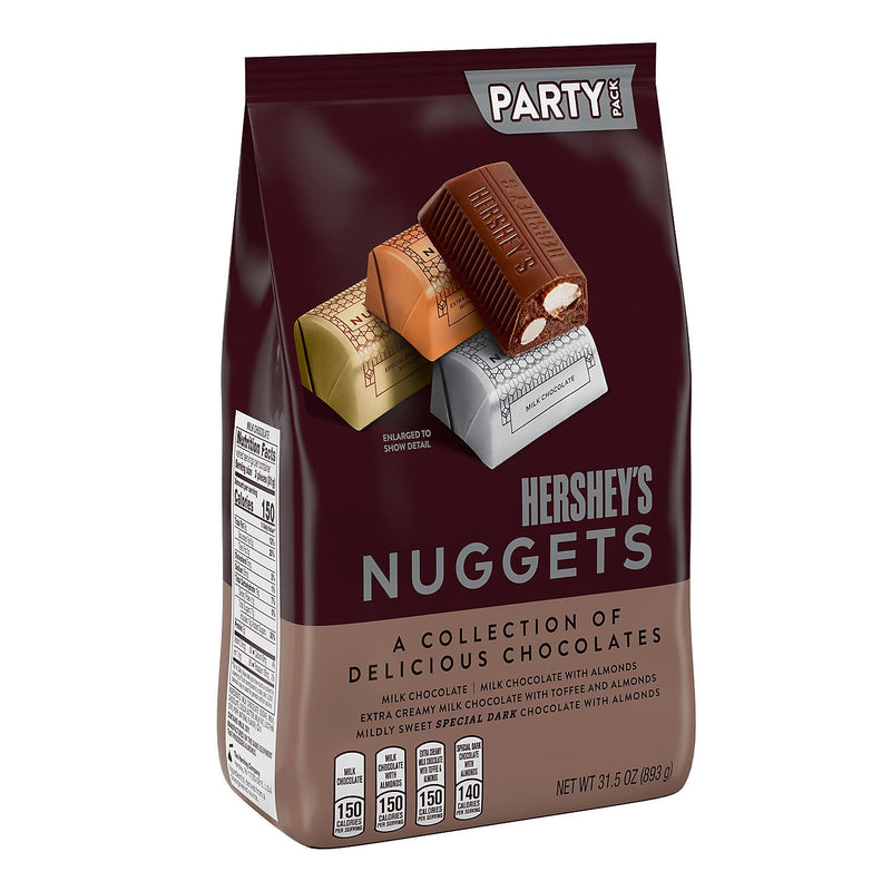 Hershey's Nuggets Assorted Chocolate Candy Bar Party Pack, 31.5 oz (HEC01878)