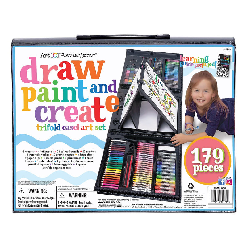 Art 101 Doodle and Draw Art Set, Assorted Colors, 179/Pack (30175MB)