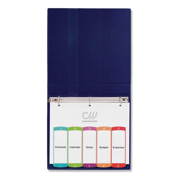 Customizable TOC Ready Index Multicolor Tab Dividers, 5-Tab, 1 to 5, 11 x 8.5, White, Contemporary Color Tabs, 1 Set