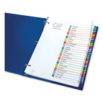 Customizable TOC Ready Index Multicolor Tab Dividers, 26-Tab, A to Z, 11 x 8.5, White, Contemporary Color Tabs, 1 Set