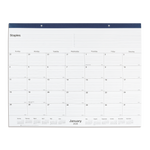 2026 Staples 21.75" x 17" Monthly Desk Pad Calendar, Navy (ST59700-26)